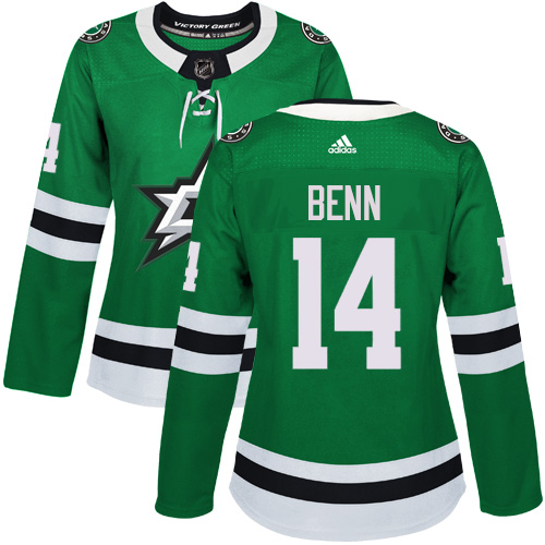 Adidas Dallas Stars 14 Jamie Benn Green Home Authentic Women Stitched NHL Jersey